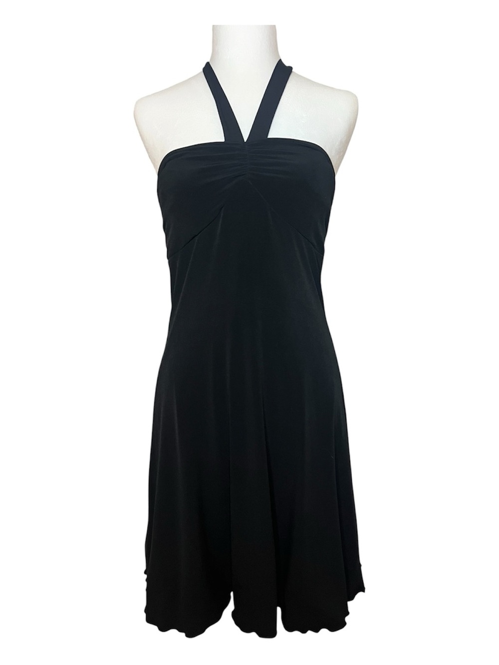 90s y2k Vintage Black Strapless Halter Cocktail Dress